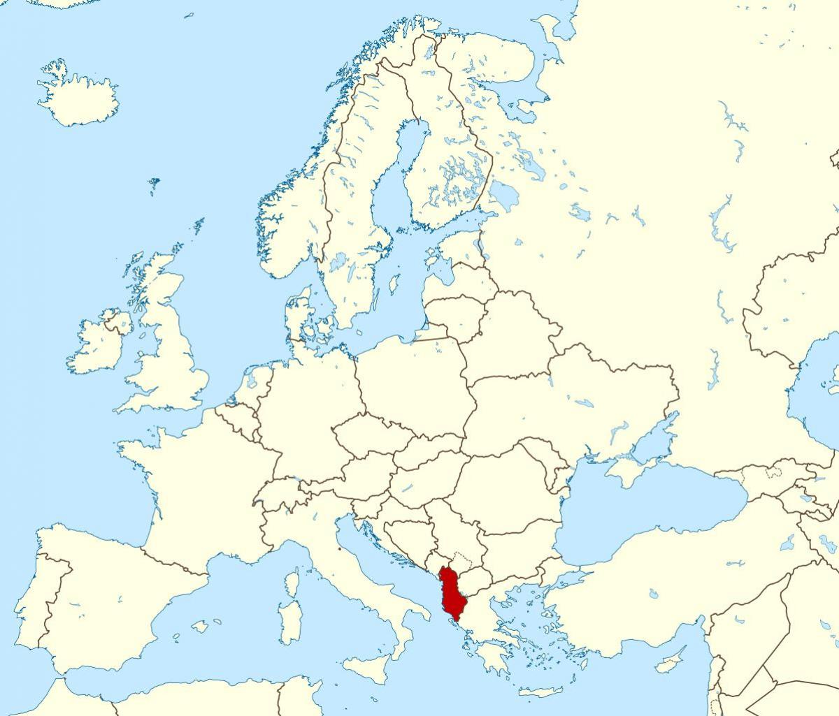 نقشہ البانیا کے مقام پر دنیا
