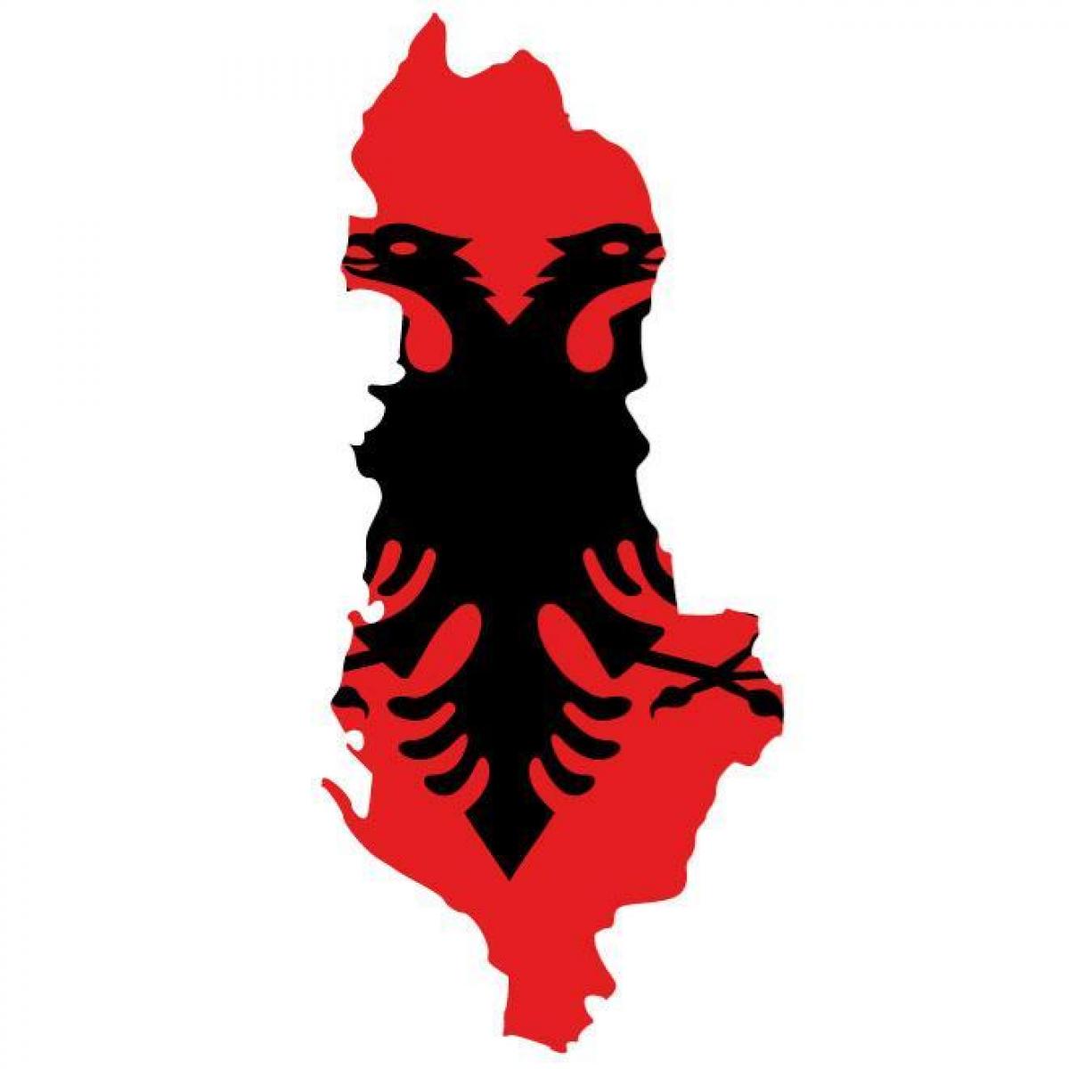 نقشہ البانیا کے پرچم