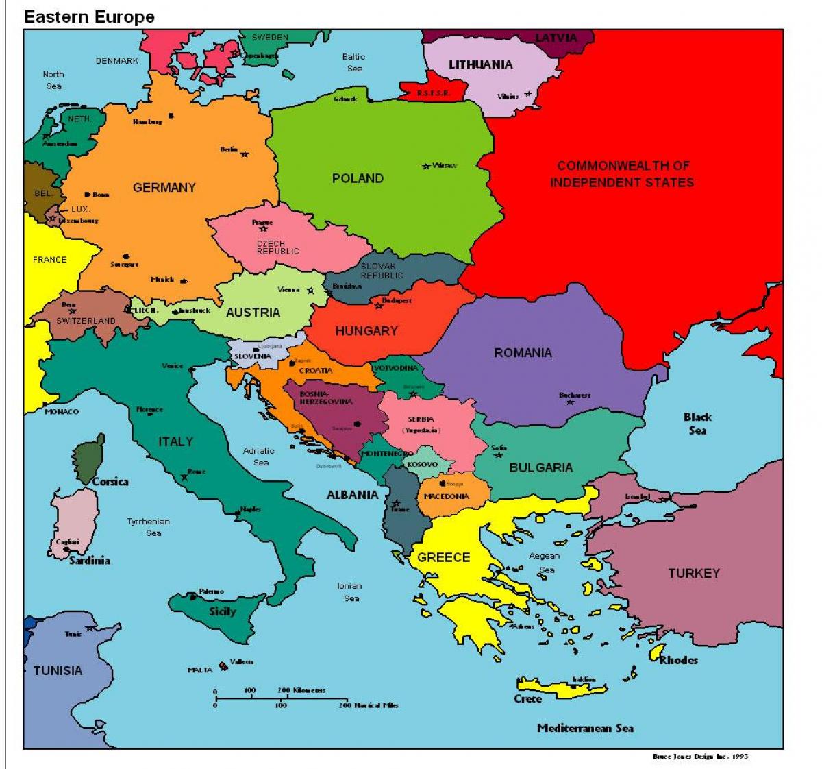 یورپ کا نقشہ دکھا رہا ہے البانیہ